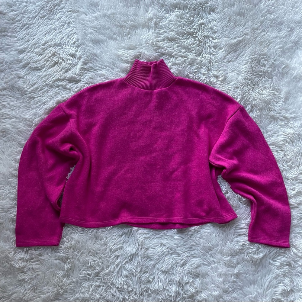 Zara Fuchsia Mock Neck Sweater